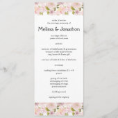 Roze Blush Magnolia Bloemen Huwelijk Programma Programmakaart (Voorkant)