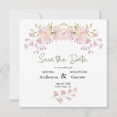Roze Blush Magnolia Floral Elegant Save the Date (Voorkant)