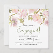 Roze Blush Magnolia Floral Elegant Verloving (Voorkant)