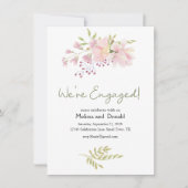 Roze Blush Magnolia Floral Elegant Verloving (Voorkant)