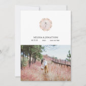 Roze Blush Magnolia Floral toevoegen Afbeelding op Save The Date (Voorkant)