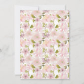 Roze Blush Magnolia Floral toevoegen Afbeelding op Save The Date (Achterkant)