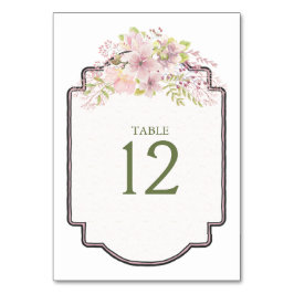 Roze Blush Magnolia Floral Weddenschappen Tabelnum Kaart