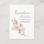 Roze Blush Magnolia Floral Wedding Enclosure Kaart (Voorkant)