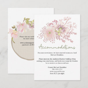 Roze Blush Magnolia Floral Wedding Enclosure Kaart