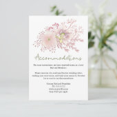 Roze Blush Magnolia Floral Wedding Enclosure Kaart (Staand voorkant)