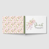 Roze Blush Magnolia Floral Wedding Gastenboek (Volledig)