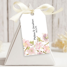 Roze Blush Magnolia Floral Wedding Gift Labels Cadeaulabel