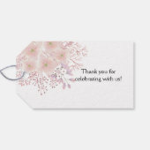 Roze Blush Magnolia Floral Wedding Gift Labels Cadeaulabel (Achterkant Horizontaal)