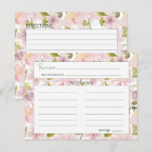 Roze Blush Magnolia Floral Wedding Recipcard