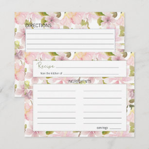 Roze Blush Magnolia Floral Wedding Recipcard Notitiekaartje