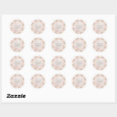 Roze Blush Magnolia Floral Wedding Round Sticker (Vel)