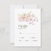 Roze Blush Magnolia Floral Wedding RSVP Kaart (Voorkant)