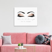Roze Blush Makeup Artist Beauty Damask Lashes Canvas Afdruk (Insitu (Woonkamer))