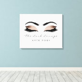 Roze Blush Makeup Artist Beauty Damask Lashes Canvas Afdruk (Insitu (Houten vloer))