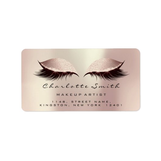Roze Blush Makeup Artist Lashes Beauty RSVP Etiket (Voorkant)