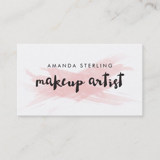 Roze Blush Makeup Artist Visitekaartje (Voorkant)