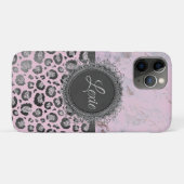 Roze Blush Marble Glittery Leopard Aanpassen Case-Mate iPhone Case (Achterkant (horizontaal))