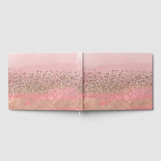 Roze Blush Marokkaanse Indiase prinses Glam bruilo Gastenboek (Volledig)