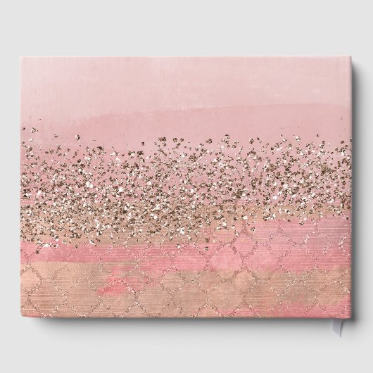 Roze Blush Marokkaanse Indiase prinses Glam bruilo Gastenboek (Achterkant)