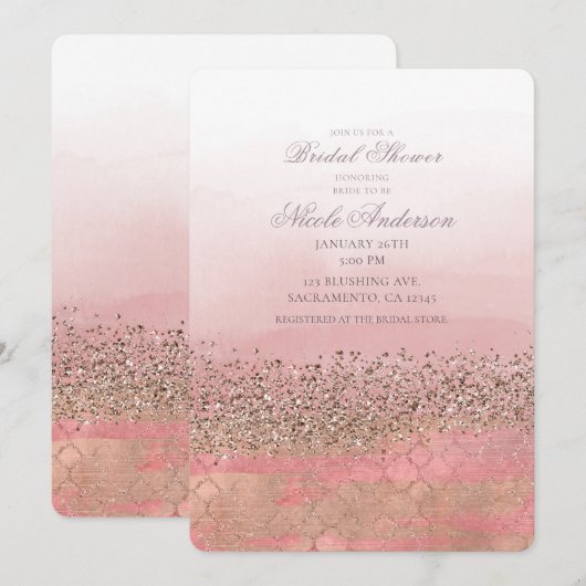 Roze Blush Marokkaanse Indische Prinses Bruidsdouc Kaart (Voorkant / Achterkant)