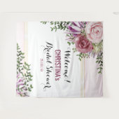 Roze Blush Mauve Bloemstuk Achtergrond Wandkleed (Voorkant (horizontaal))