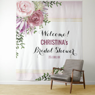 Roze Blush Mauve Bloemstuk Achtergrond Wandkleed