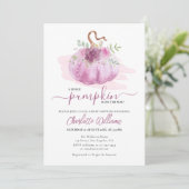 Roze blush Mauve Dusty Roos Pumpkin Baby shower Kaart (Staand voorkant)