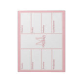 Roze Blush Mini Stip Weerkalender Notitieblok (Linkerzijde)