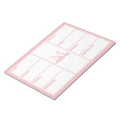 Roze Blush Mini Stip Weerkalender Notitieblok (Schuin)