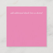 Roze Blush Mint Trouwdetails Enclosure Kaarten (Achterkant)