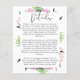 Roze Blush Mint Trouwdetails Enclosure Kaarten