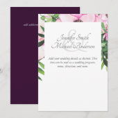 Roze Blush Mint Trouwdetails Enclosure Kaarten (Voorkant / Achterkant)