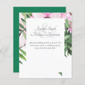 Roze Blush Mint Weddenschap Details Enclosure Card (Voorkant / Achterkant)