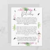 Roze Blush Mint Weddenschap Details Enclosure Card (Voorkant / Achterkant)