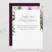 Roze Blush Mint Weddenschap Details Enclosure Card (Voorkant / Achterkant)