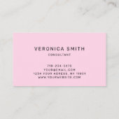Roze Blush Modern Logo Professional Loyalty Card (Achterkant)
