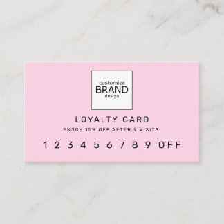 Roze Blush Modern Logo Professional Loyalty Card