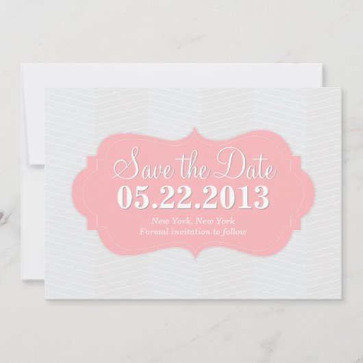 Roze Blush Moderne Save the Date Aankondiging (Voorkant)