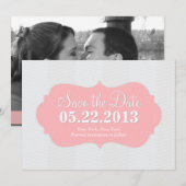 Roze Blush Moderne Save the Date Aankondiging (Voorkant / Achterkant)