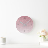 Roze Blush Nep Glitter Gradiënt Glamoureus Ronde Klok (Huis)