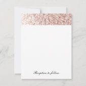 Roze Blush Nep Glitter Trouw Uitnodiging (Achterkant)