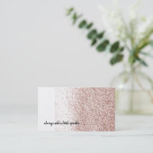 Roze Blush Nep Glitter Visitekaartje (Staand voorkant)