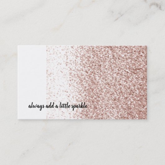 Roze Blush Nep Glitter Visitekaartje (Voorkant)