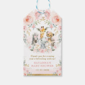 Roze Blush Oerwoud Safari Meisje Baby shower Favor Cadeaulabel (Voorkant)