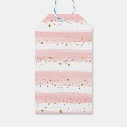 Roze Blush Oerwoud Safari Meisje Baby shower Favor Cadeaulabel (Achterkant)