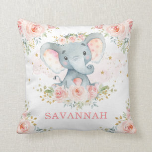  roze blush olifant Baby Girl Nursery Kussen
