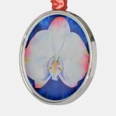 Roze Blush Orchid Metalen Ornament (Links)