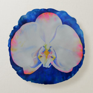 Roze Blush Orchid Rond Kussen
