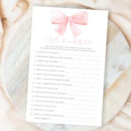 Roze Blush Pastel Bow Wie kent Daddy Beste Spel